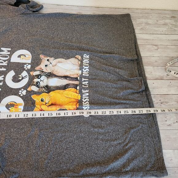 Heather Grey OCD "Obsessive Cat Disorder" T-Shirt 3X NWT - Picture 8 of 8
